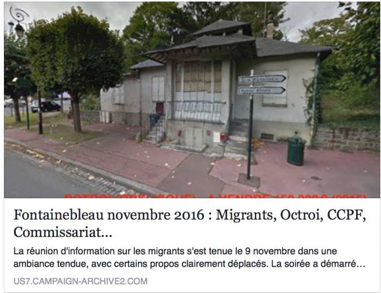 Lettre d’information du mois de novembre 2016 : migrants, octroi, CCPF, commissariat…