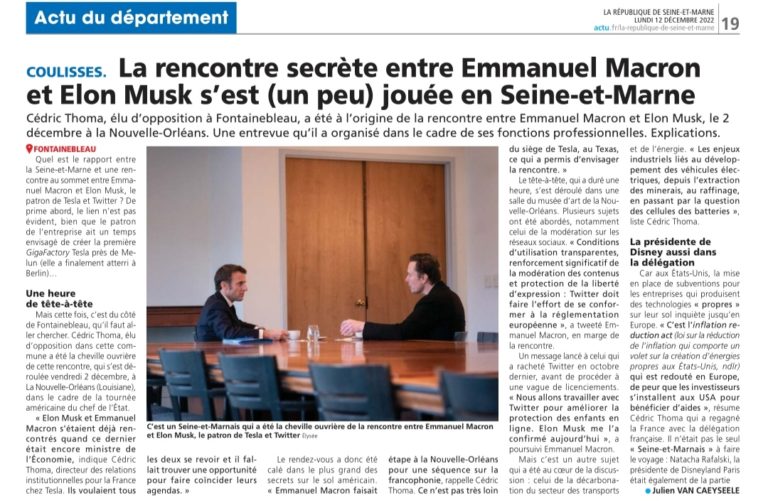 Rencontre Elon Musk / Président Macron